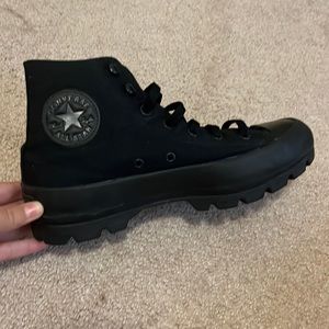 Womens Converse Chuck Taylor All Star Hi Lugged Sneaker - Black Monochrome